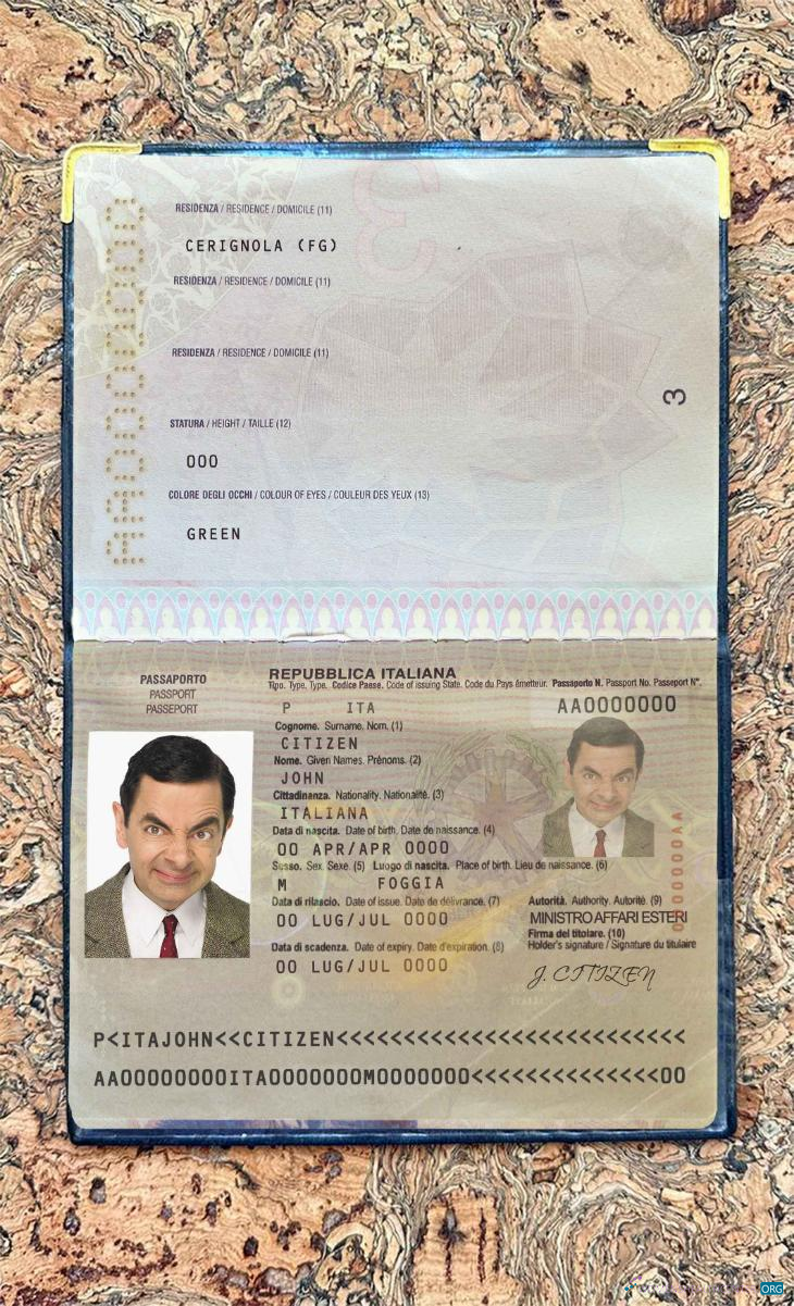 Download Italy passport photo look Photoshop template